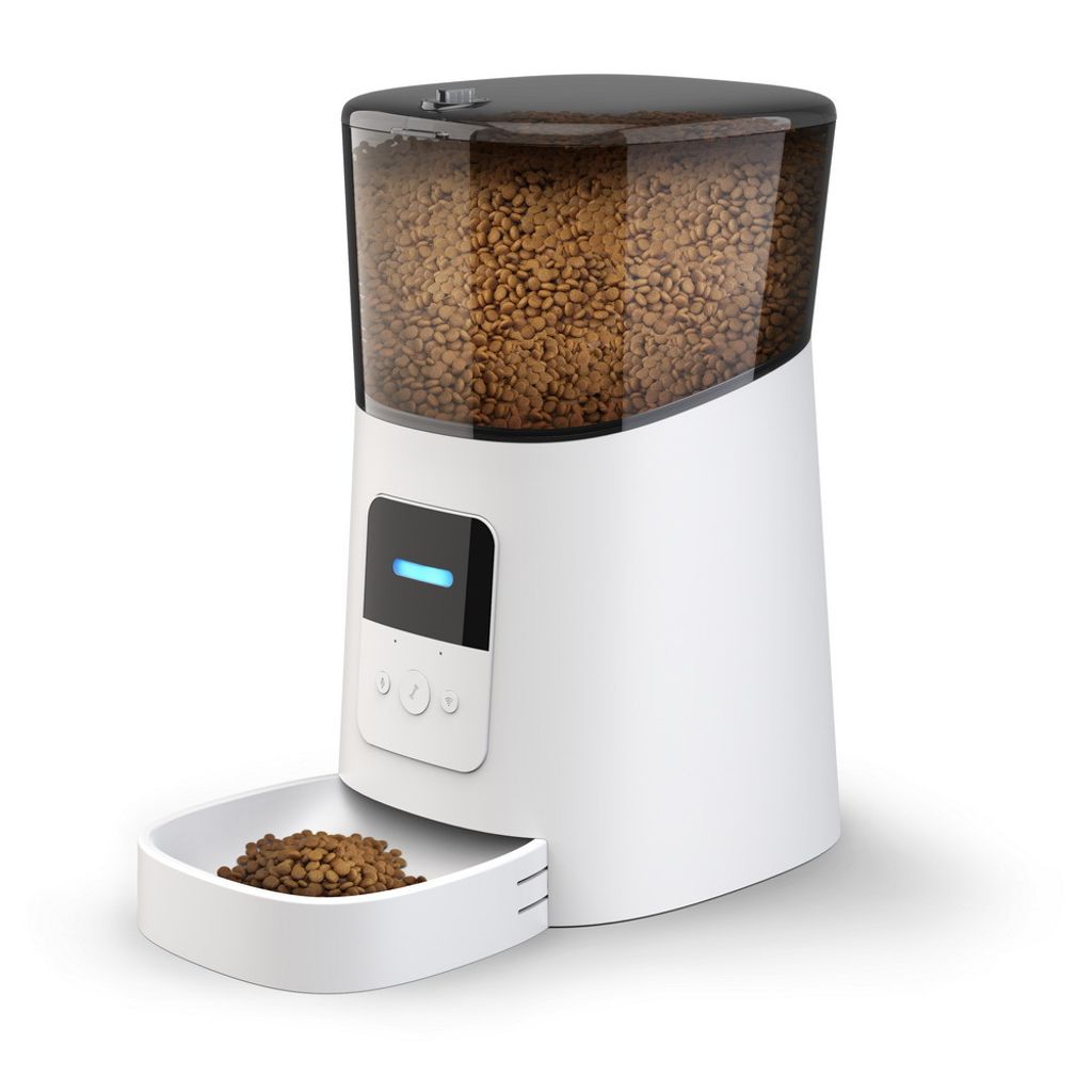 Smartfeed angeschlossener, Intelligenter Futterspender für Haustiere, 6L, Timing-Funktion, Weiß