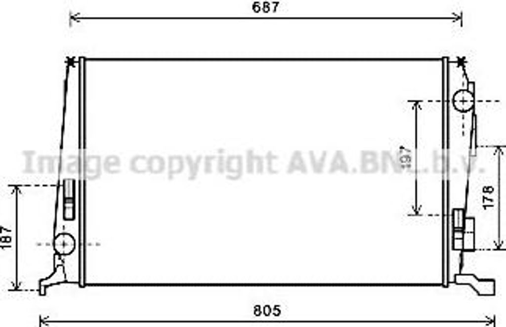 AVA DAA2005 Motorkühler OE 214108807R kompatibel mit Duster