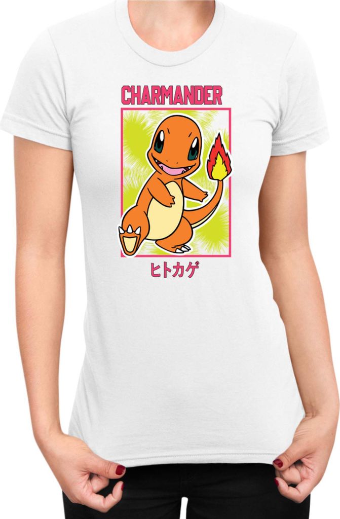 Damen T-Shirt Japan Manga Anime Comics Pokemon 022, Lady L / Weiß