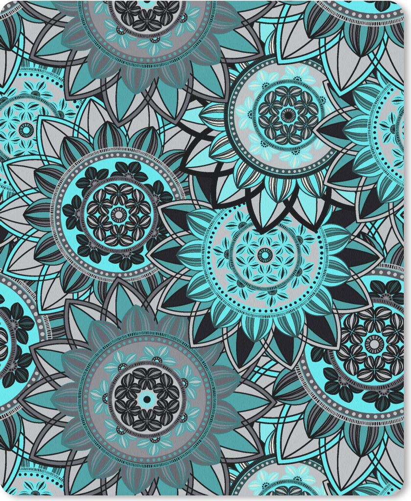 MuchoWow Mauspad Mousepad Mandala - Blumen - Entwurf 30x40 cm - Mousepads - Maus Mat - Pad - Mausunterlage - Mausmatten