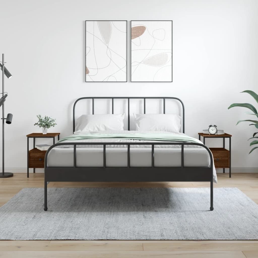 The Living Store Nachttische 2 Stk. Braun Eichen-Optik 34x36x50 cm Holzwerkstoff
