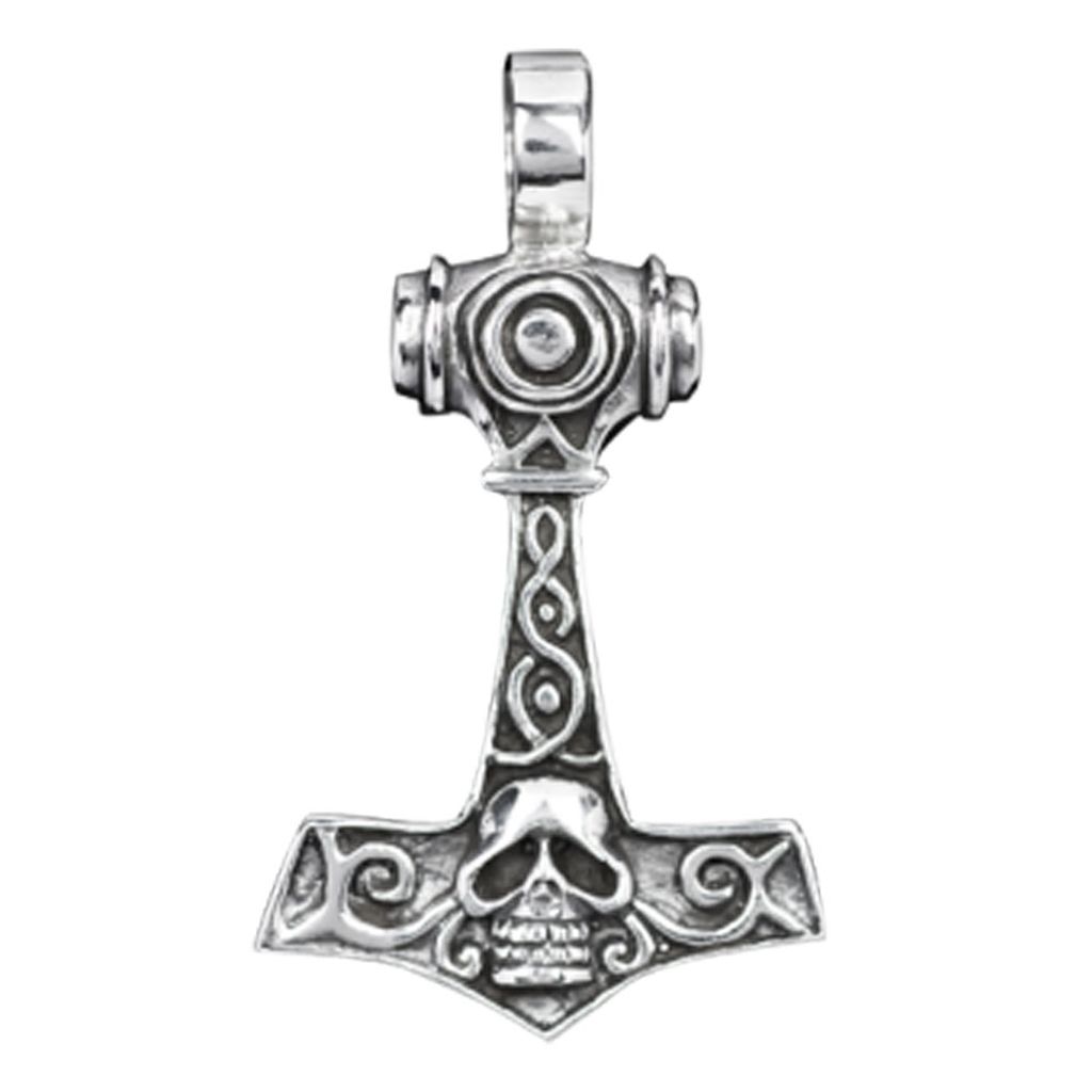 Thors Hammer Kette Valknut Totenkopf - Walhalla Wikinger