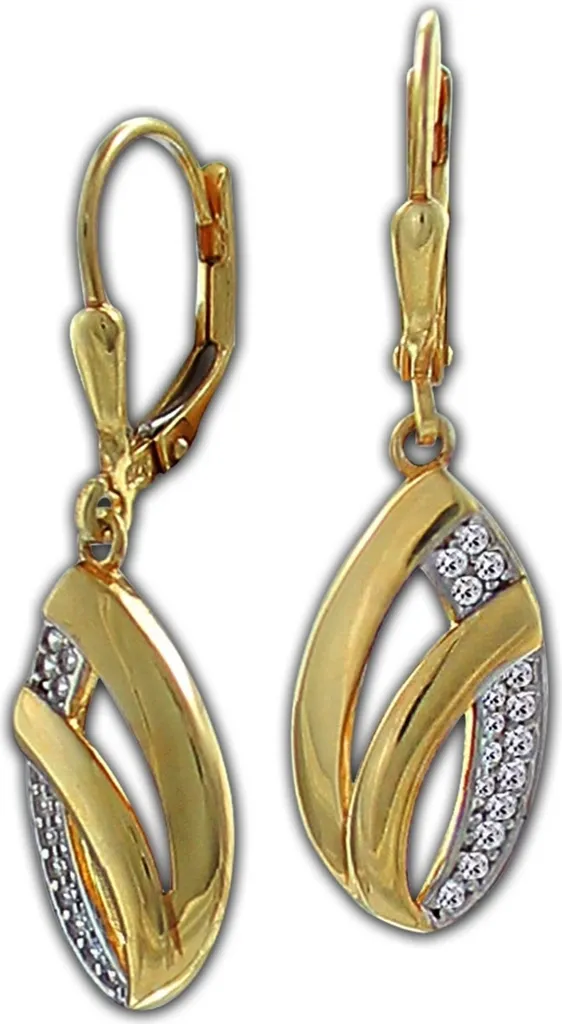 Boucles d'oreilles or blanc pour cadeau femme GoldDream D2GDO5655Y chic