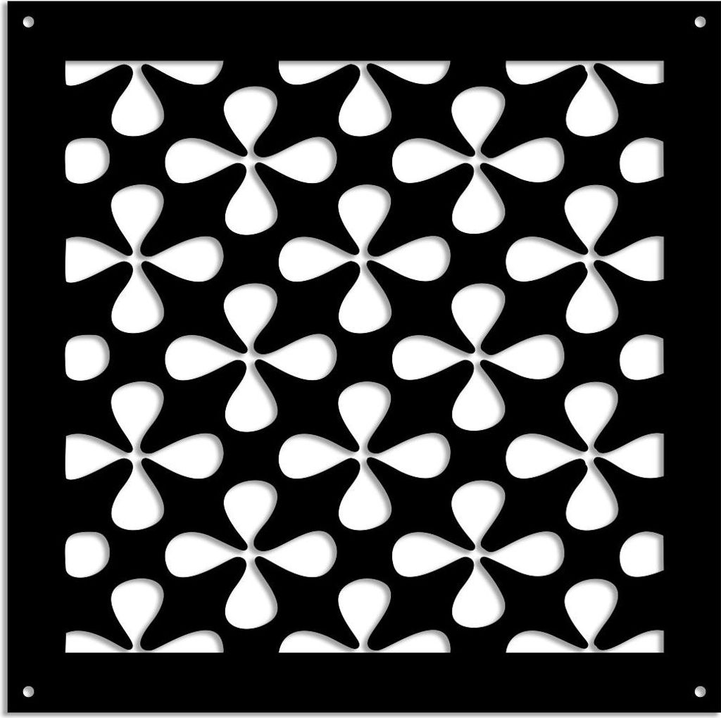 QUADRIFOGLIO – Perforiertes PVC–Panel – Sonnenschutz 98x98 cm schwarz