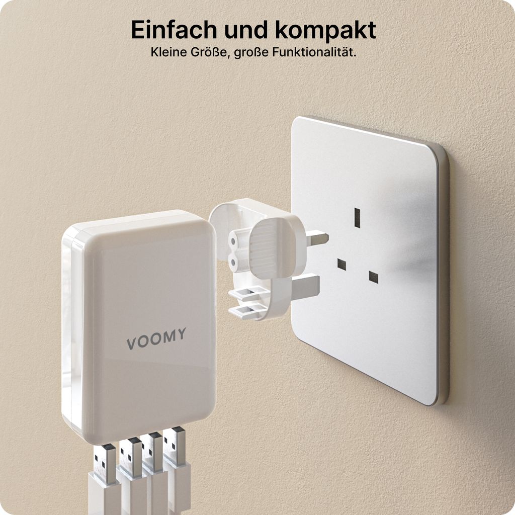 VOOMY Reiseadapter weltweit mit 4 USB Ports - Reisestecker Produktbild 5