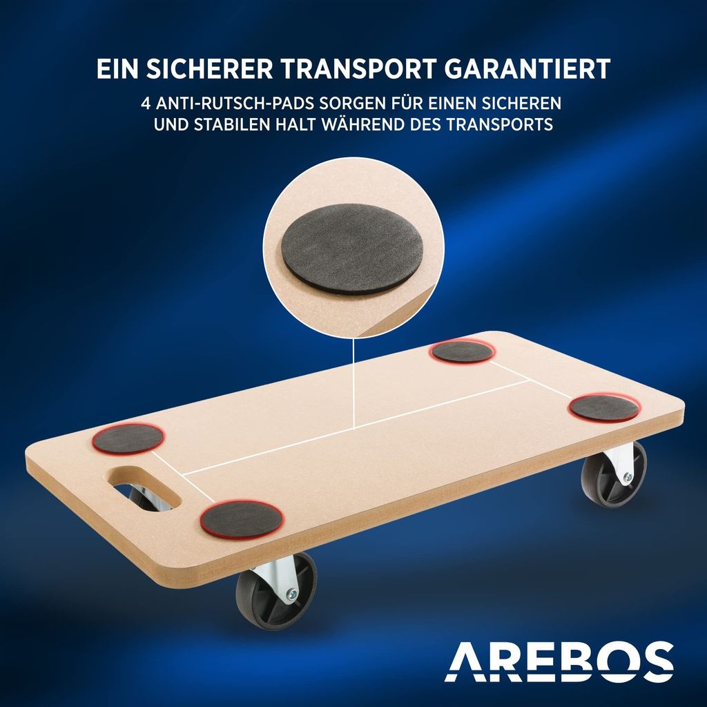 Arebos pojazdná doska | 2 kusy | nosnosť do 200 kg | Obrázok produktu 9