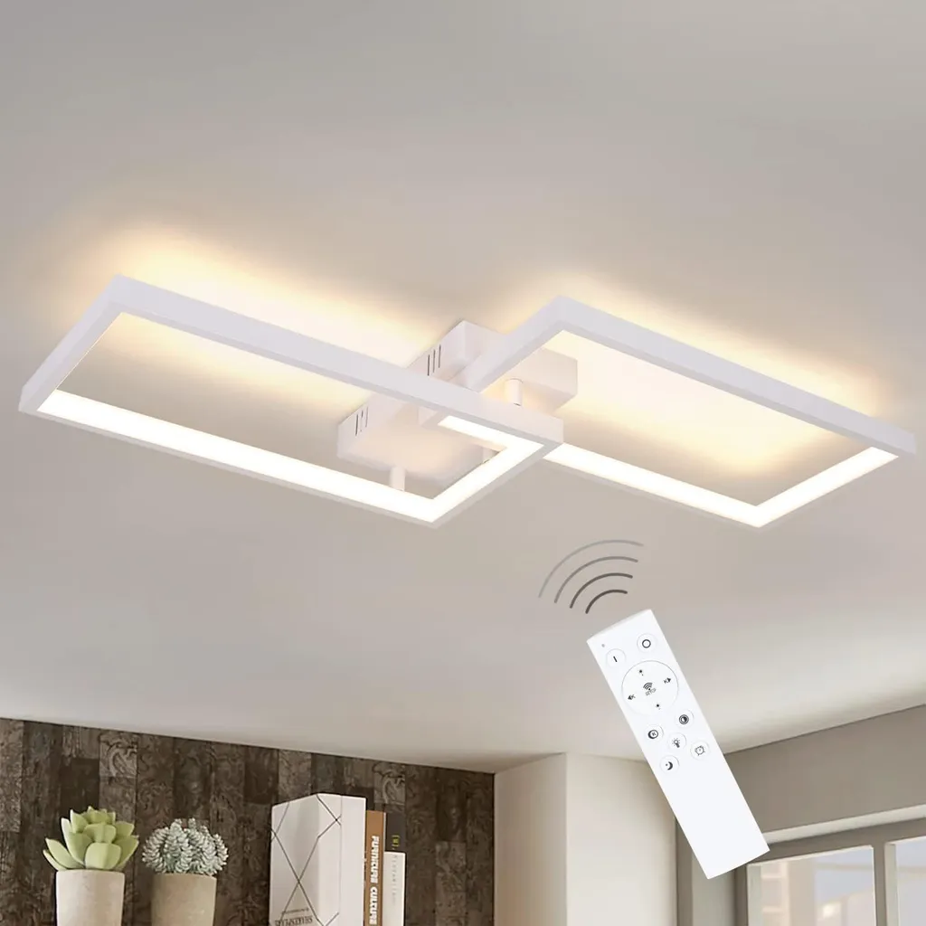 Luminaire Plafonnier LED Design Métal Blanc 40W Intensité Variable