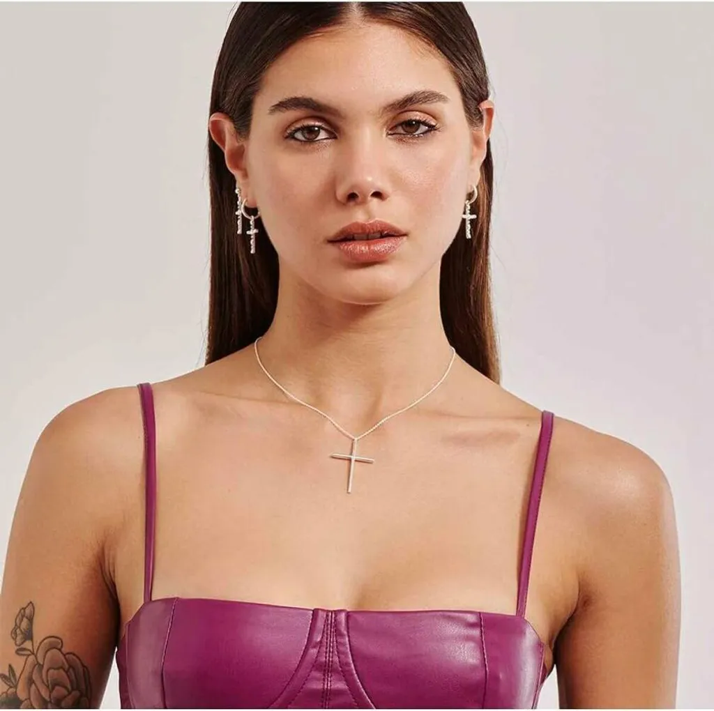 Radiant Collana Donna Stelle - Argento Placcato Oro 24 Carati, Design Moderno Con Stella Argentata (RY000038) - 5