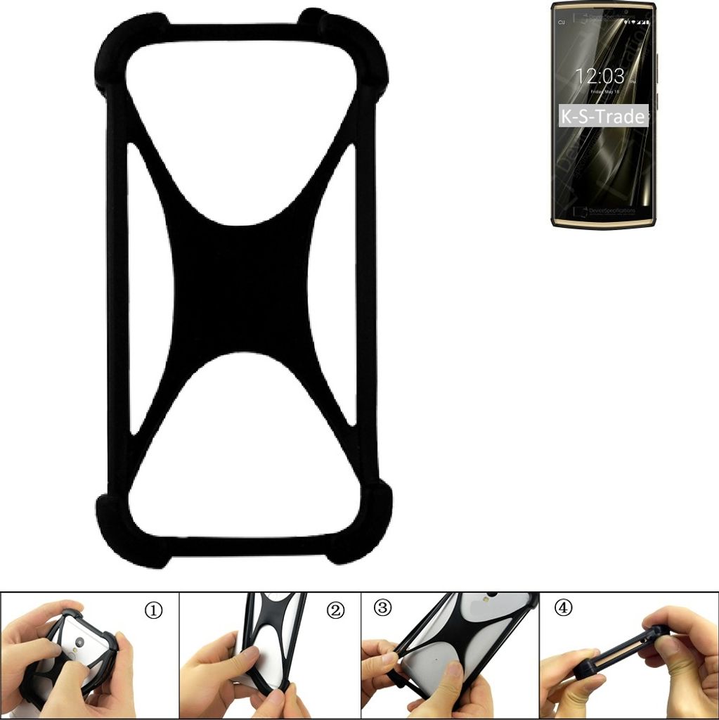 K-S-Trade Handy-Hülle Schutz-Hülle kompatibel mit Oukitel K7 Pro Silikon Bumper TPU Softcase Smartphone Stoßschutz, schwarz