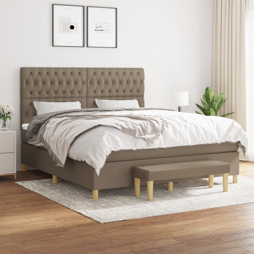 Maison Exclusive - Boxspringbett mit Matratze Taupe 180x200 cm Stoff