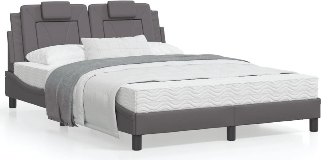Maison Exclusive - Bett "Viana" mit Matratze Grau 120x200 cm Kunstleder