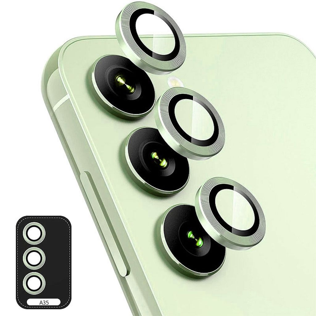 Für Samsung Galaxy A35 Aluminium Ring Kamera + H9 Tempered Produktbild 