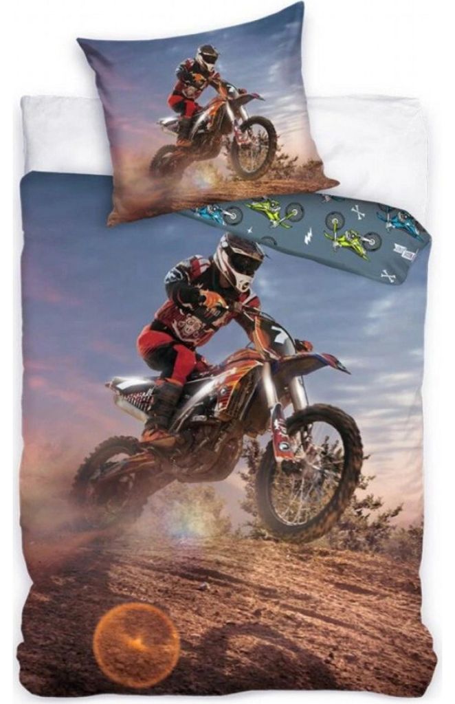 Leinen Baumwolle Motocross Rennen in der Wüste 140x200, Produktbild 
