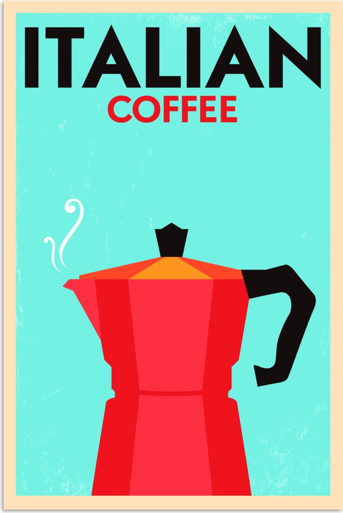 MuchoWow Poster Italien - Jahrgang - Kaffee - Zitate - Italienischer Kaffee 60x90 cm - Wanddekoration
