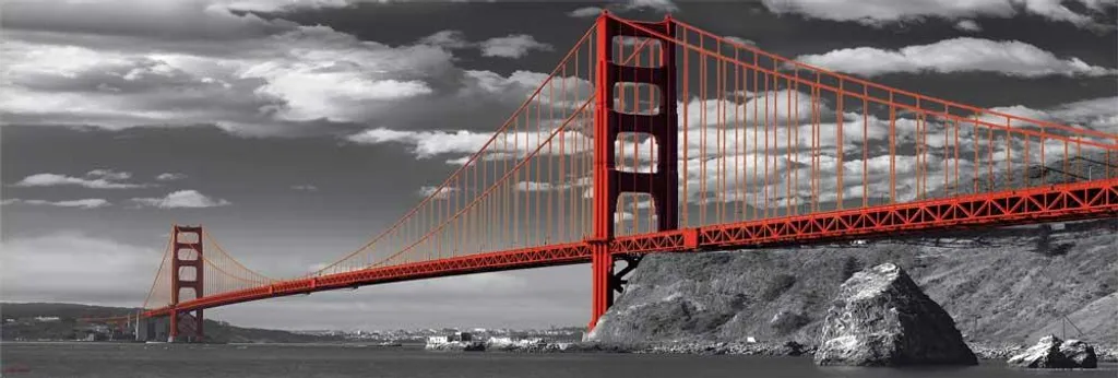Décoration murale San Francisco pour salon avec rails de fixation 93cm