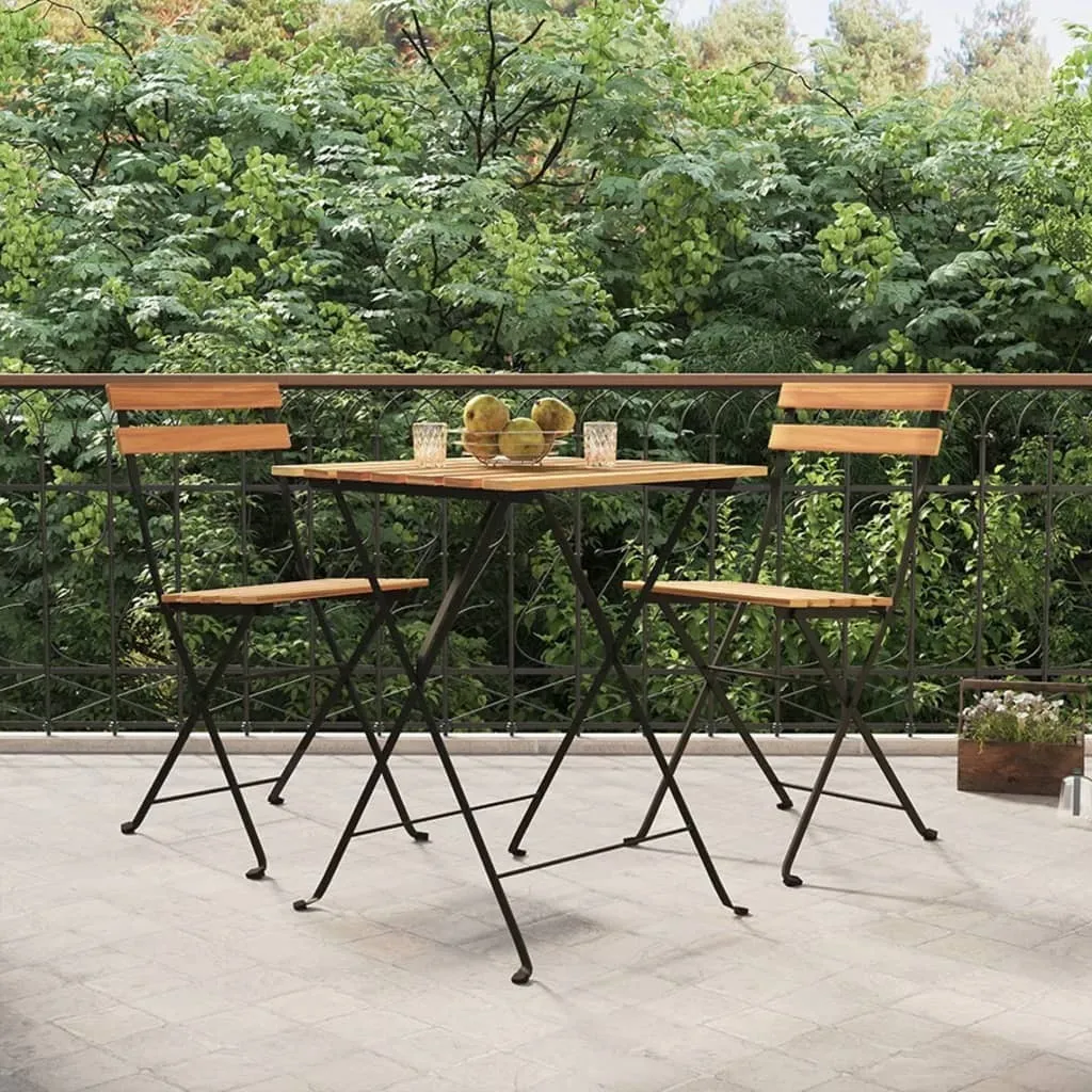 Set 2 Sedie Pieghevoli Teak e Acciaio - Stile Industriale Living Store