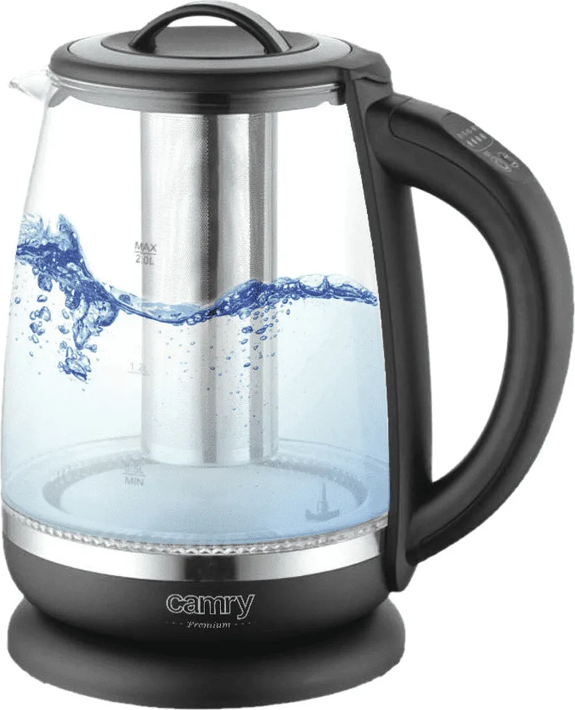 Bouilloire électrique réglable 1.7L Camry CR 1290 en verre et inox