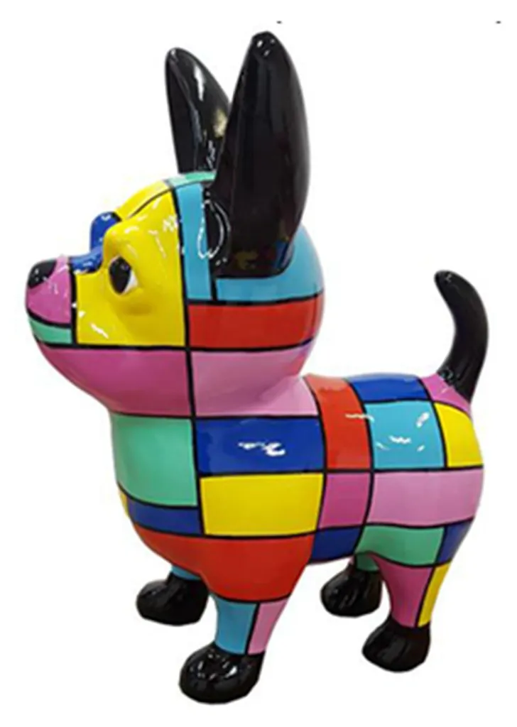 Statue Chien 55cm en Plastique Haute Résistance Déco Jardin Design
