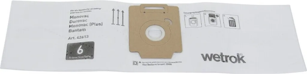 Wetrok 42613 Sacchetti Tessuto Non Tessuto Aspirapolvere 6L Originali