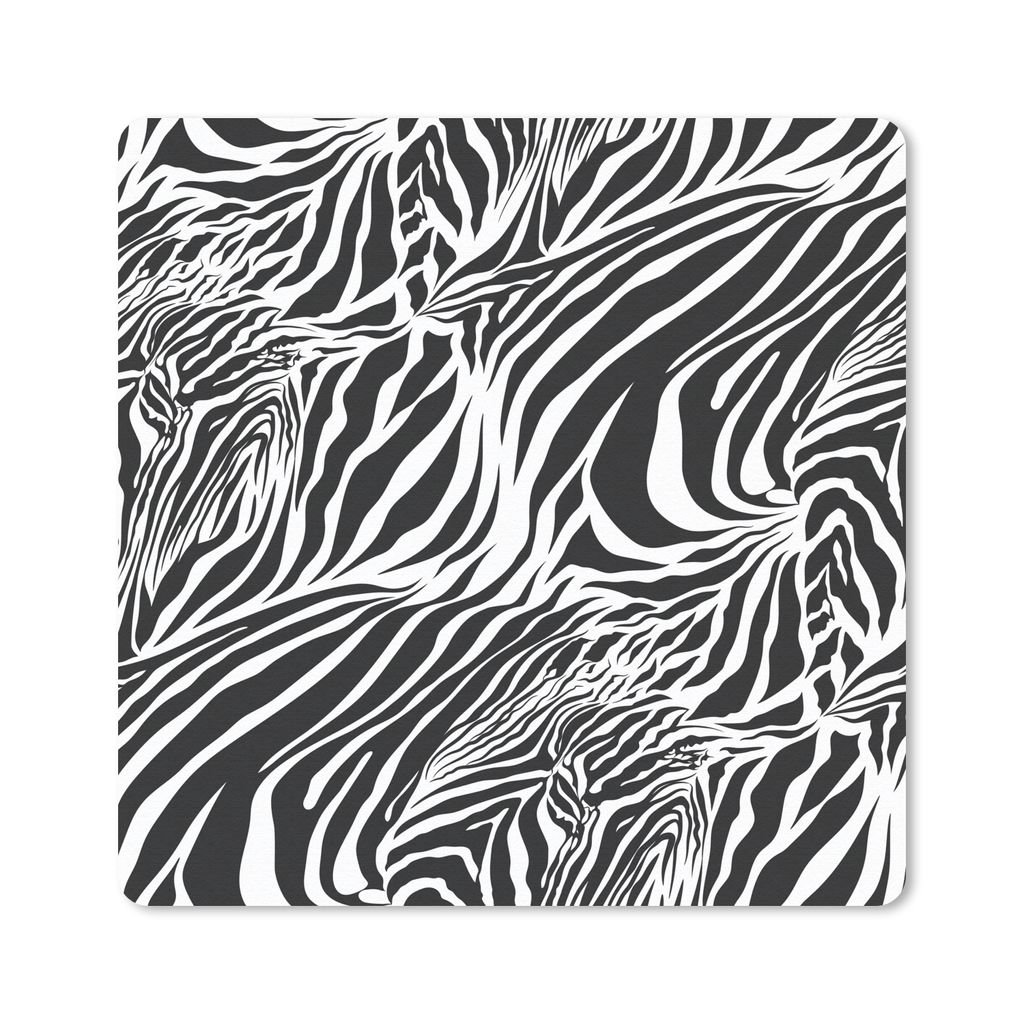 MuchoWow Mauspad Mousepad Muster - Zebramuster - Schwarz 20x20 cm - Mousepads - Maus Mat - Pad - Mausunterlage - Desk Mat - Bureauartikeln