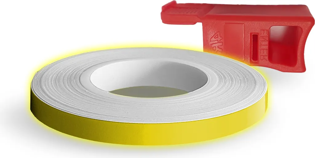 Profilo Cerchio Moto Riflettente Giallo 5mm x 6mt con Guida Applicatore