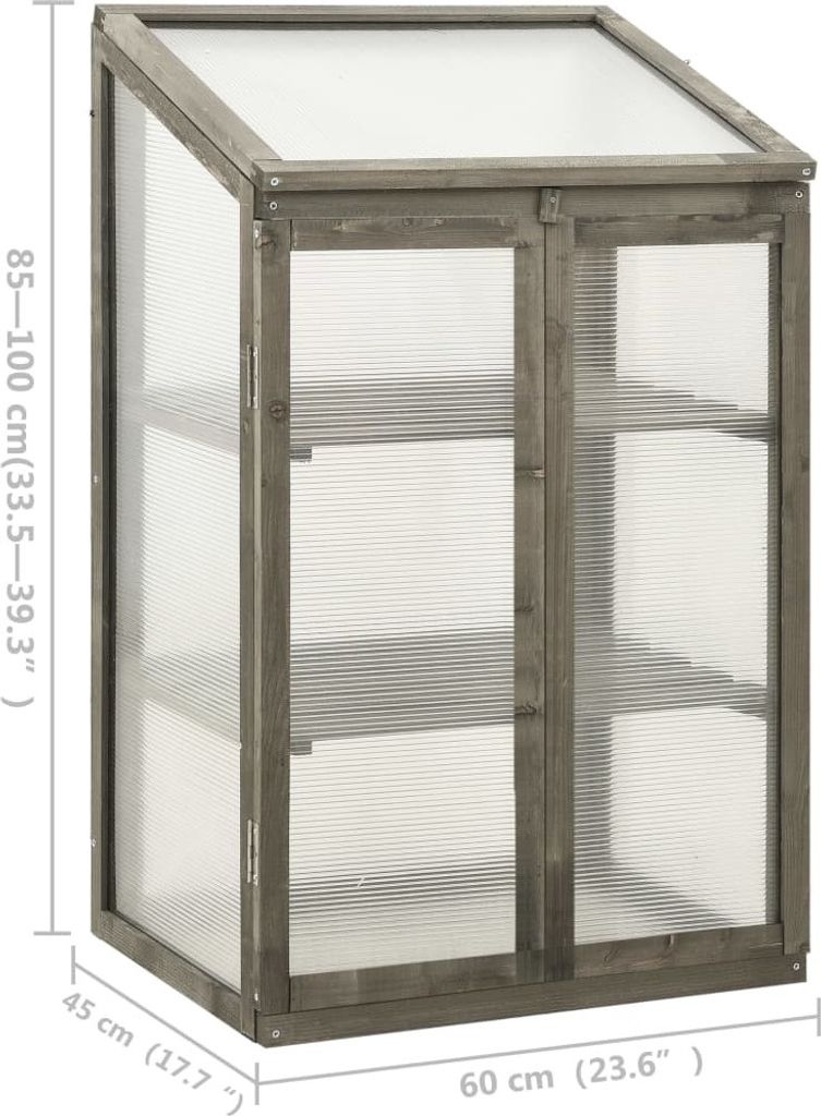 vidaXL Gewächshaus 60x45x100 cm Tannenholz Produktbild 6