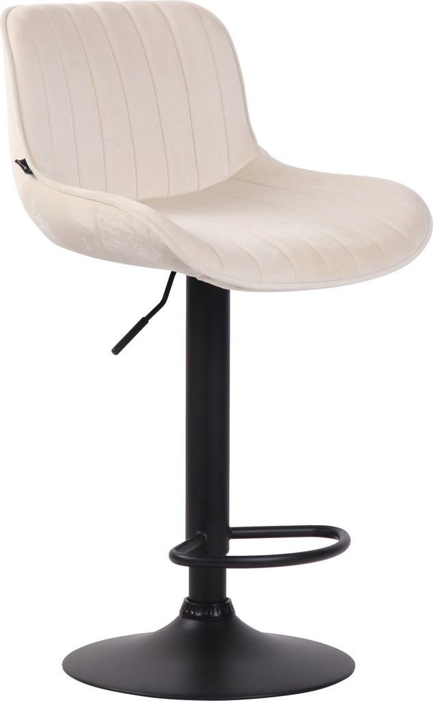 Barhocker HLO-CP68 Samt schwarz creme
