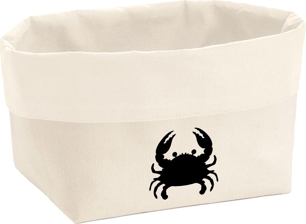 Huuraa Organizer Krabbe Silhouette 8 Liter Large Canvas Baumwolle Utensilo Geschenkidee