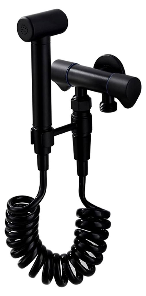 Handsprüher for Toilette, schwarzes Messing, Baby-Stoffwindel-Sprühgerät, tragbarer handgehaltener Toiletten-Sprühkopf mit Schlauch und Halteru...