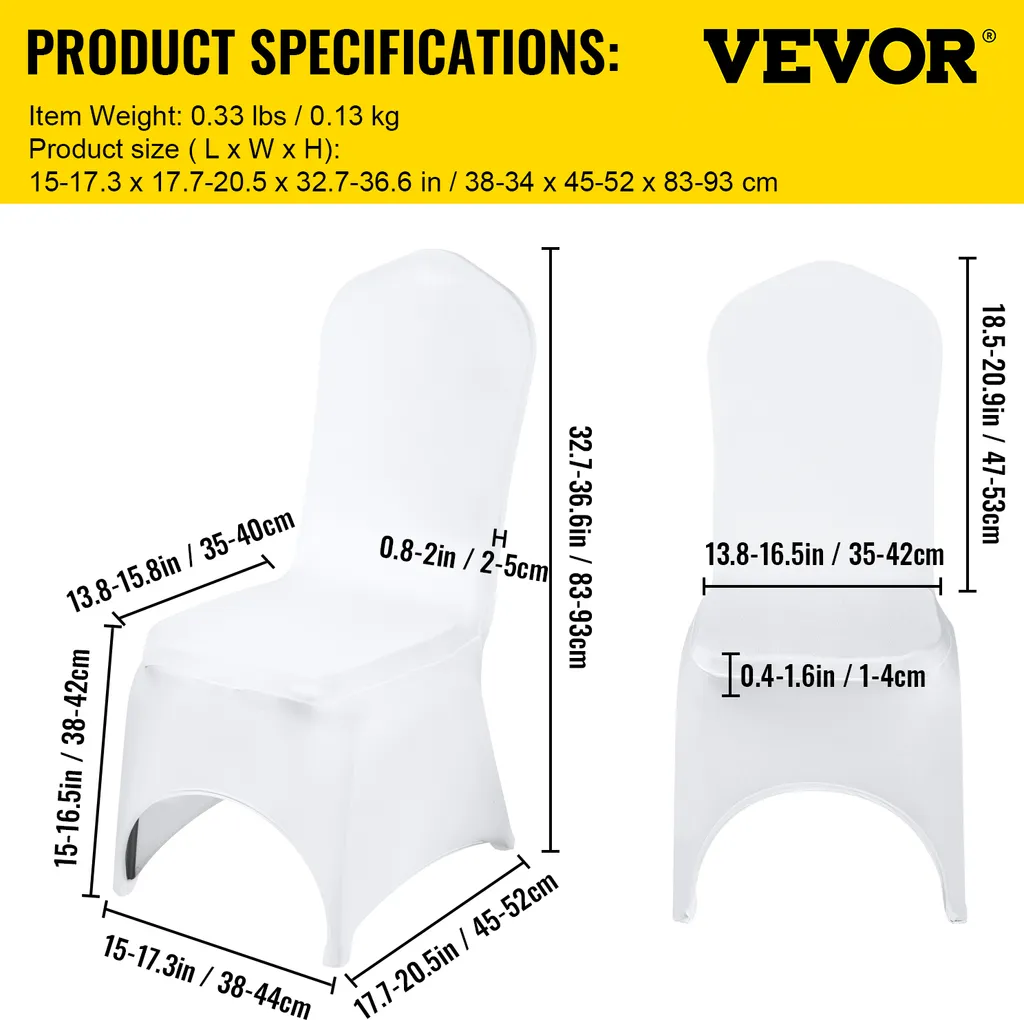 Housse de chaise stretch en polyester élasthanne infroissable VEVOR