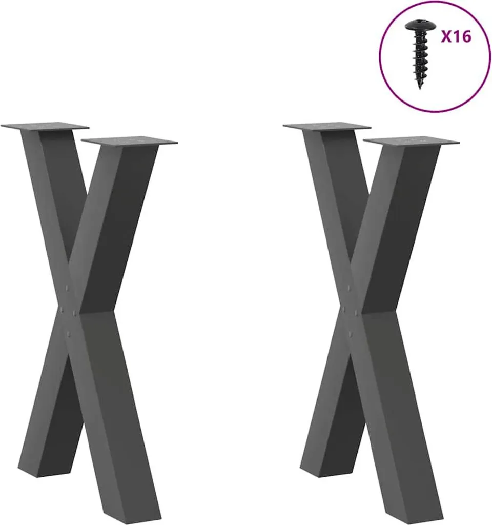 Basi Tavolo vidaXL Acciaio Antracite 60x72cm | Supporti per Tavoli DIY