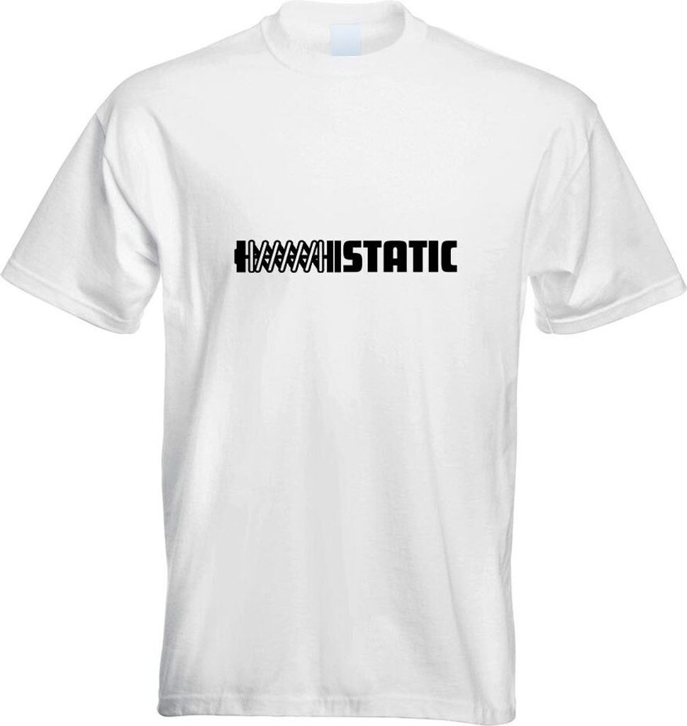 Kiwistar - T-Shirt - Weiss - Static Motiv Bedruckt Funshirt Design Print - mit Motiv Bedruckt - Funshirt Design - Sport - Freizeit - Herren - S