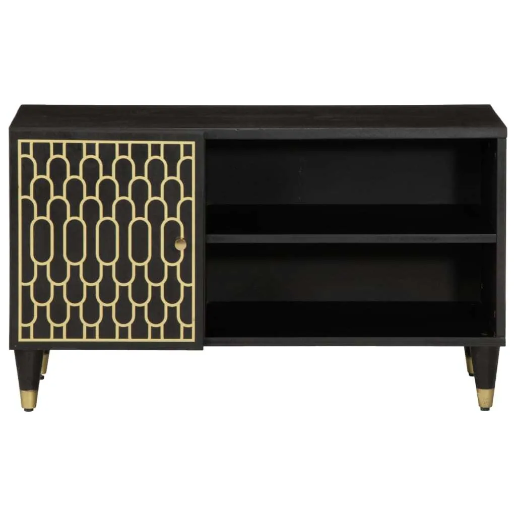 Tidyard Mobile TV In Legno Di Mango Massiccio Stile Industriale 130x40x40 Cm - Tavolino Basso/Credenza Tipo A