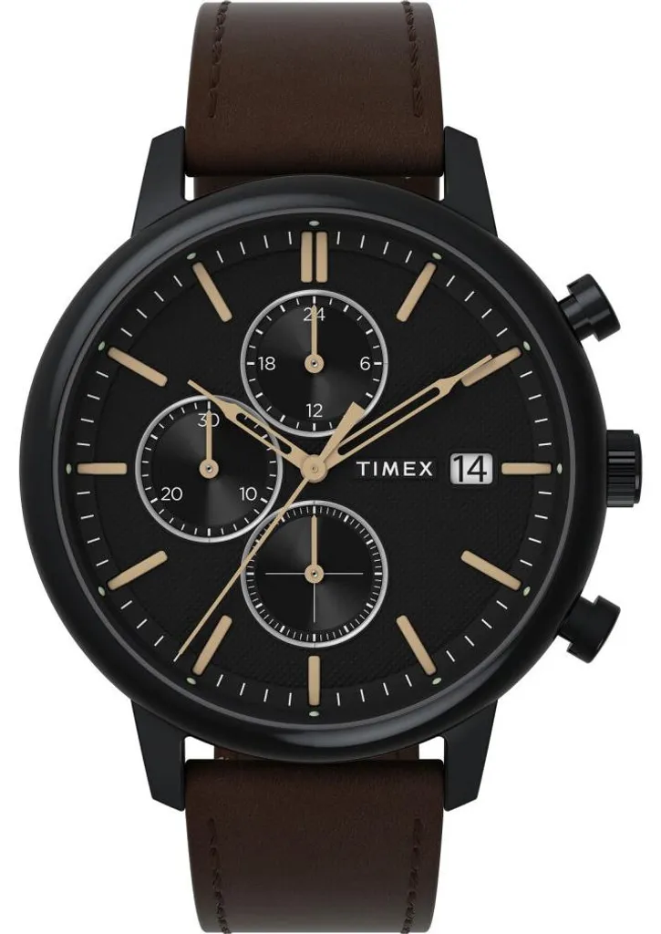 Montre Timex Chicago TW2W13200 pour Homme avec Bracelet en Cuir Noir