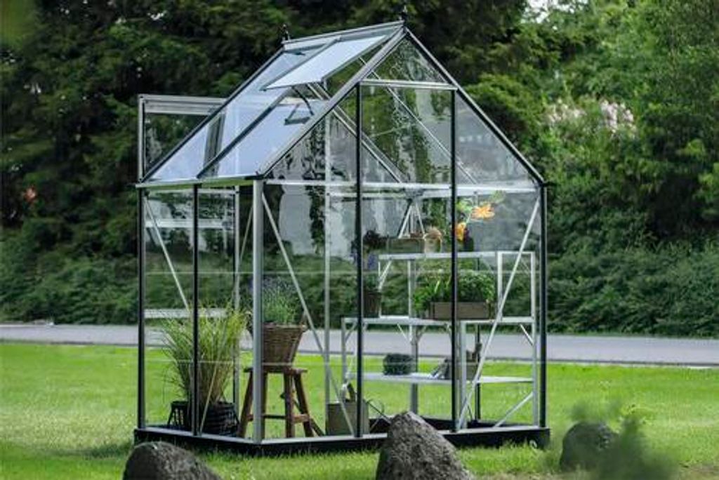 Gewächshaus Halls Icon 6 2,5 m² Blankglas 3 mm 192,5 x 130,3 cm silber