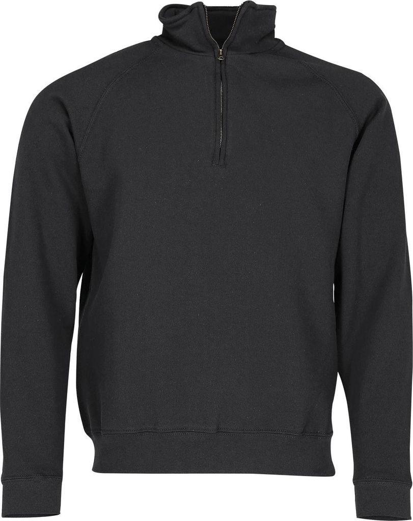 Fruit of the Loom Classic Zip Neck Sweat ,Farbe: schwarz ,Größe: XL