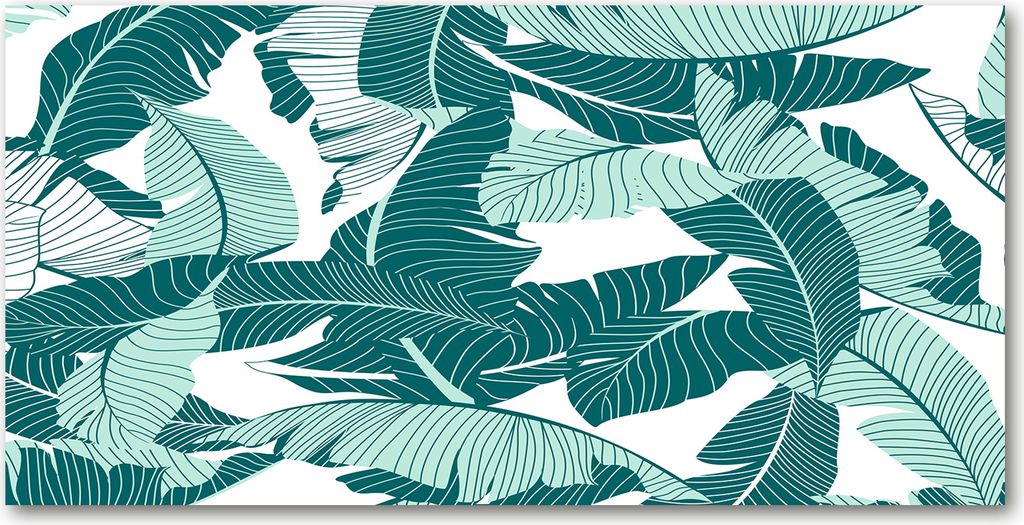 Tulup Glas-Bild -140x70- Wandkunst Dekorative Wand für Küche & Wohnzimmer - Blumen & Pflanzen - Palmen - Grün