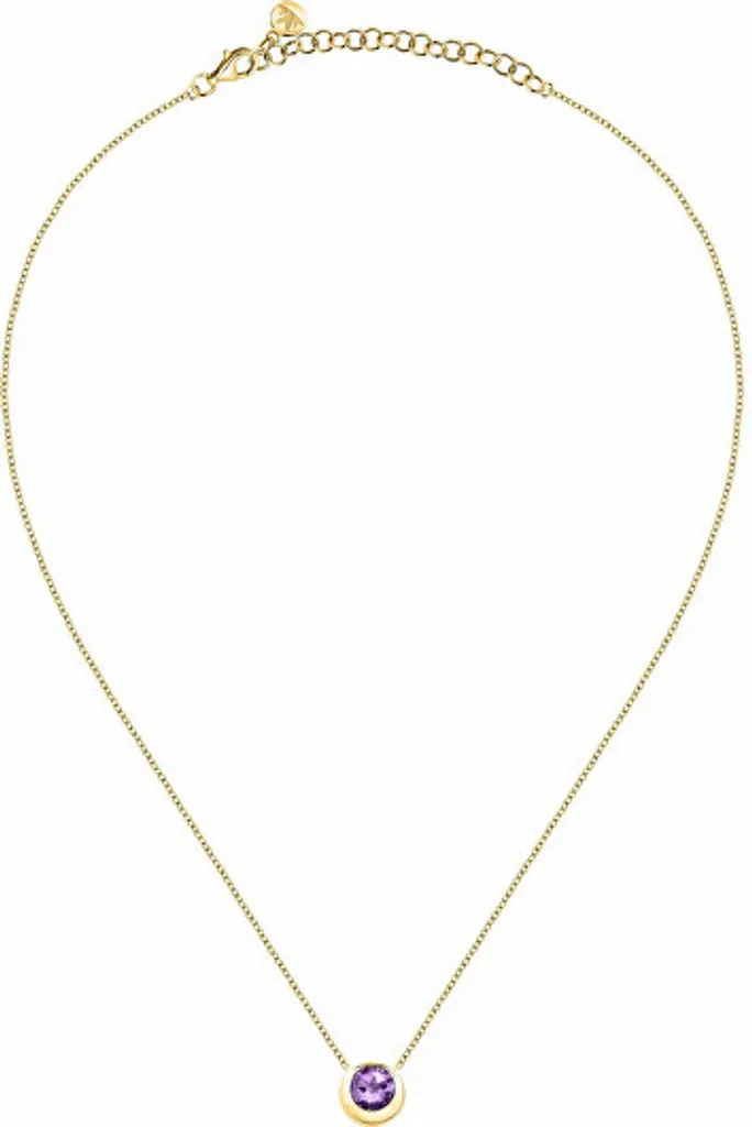 Collier améthyste semi-précieuse et chaîne dorée - Bijouterie Femme