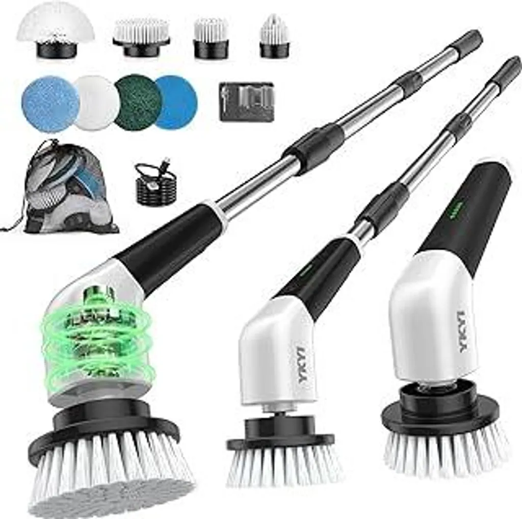 YKYI Spazzola Elettrica Rotante: Spin Scrubber 8-in-1 IPX7 per Bagno