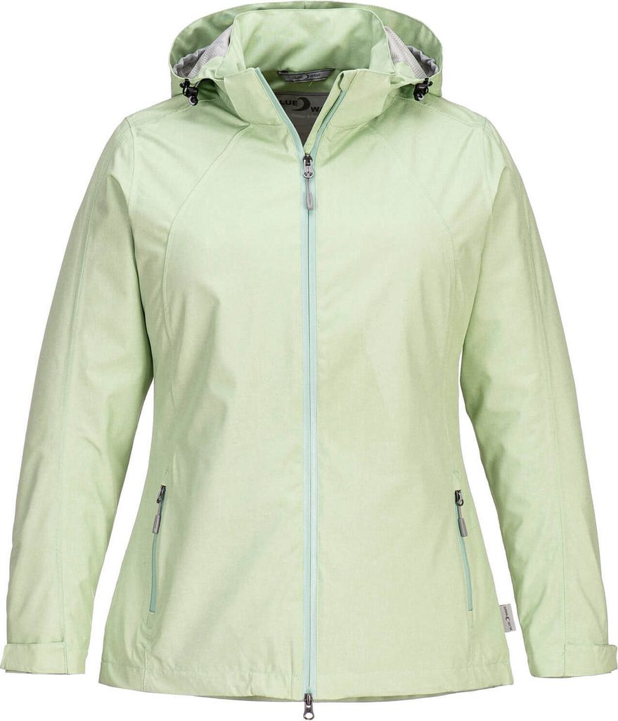 Blue Wave Damen Funktionsjacke Hannah - Outdoor-Jacke Regenjacke mit abnehmbarer Kapuze und Mesh-Innenfutter in Mint Größe 40
