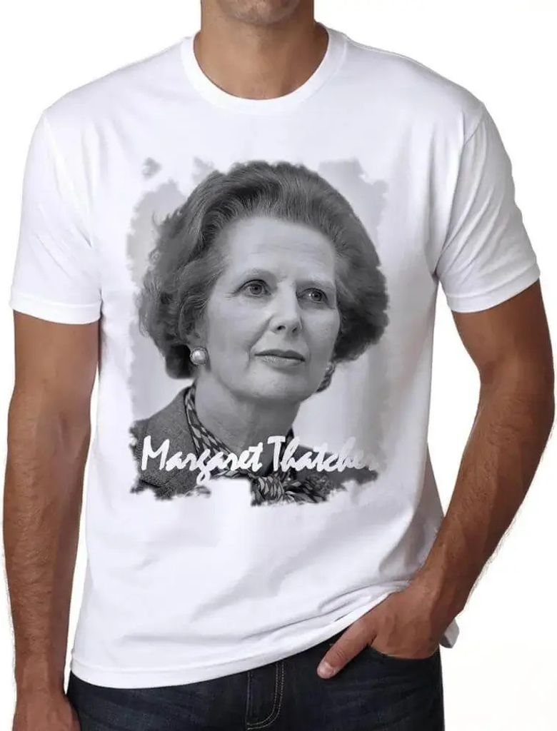 Herren Grafik T-Shirt Margaret Thatcher Öko-Verantwortlich Vintage Jahrgang Kurzarm Lustige Druck Geburtstag Geschenk Mann