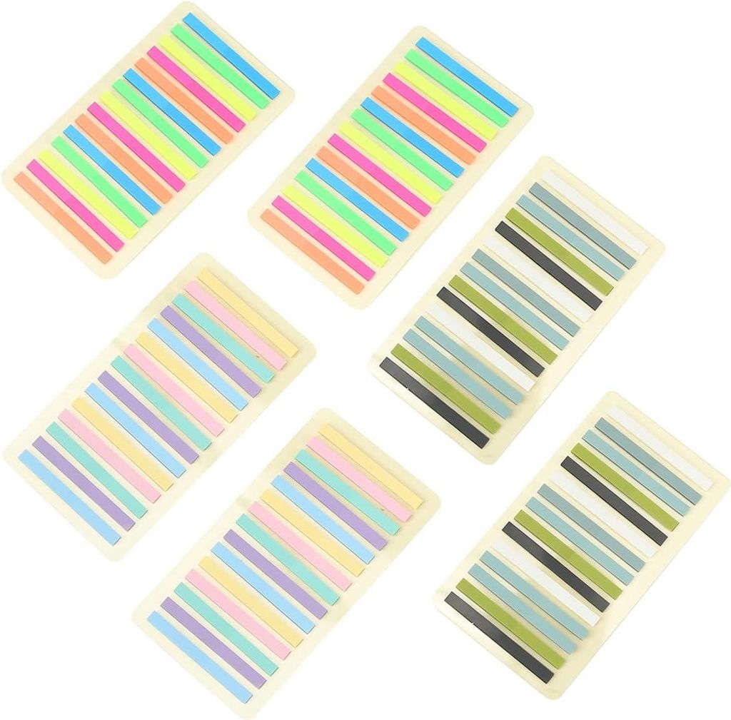 1800 Stück bunte selbstklebende Lesezeichen für Büro und Schule mit Lineal