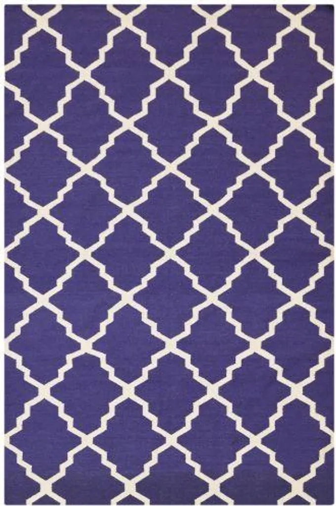 Tapis Kelim bleu marine 160x230 pour salon ou chambre | Modèle Jasmina