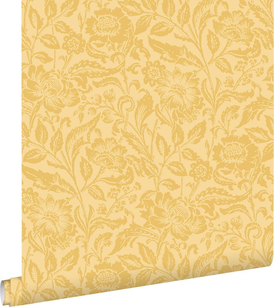 ESTAhome Tapete Blumenmuster Gelb 50 x 900 cm
