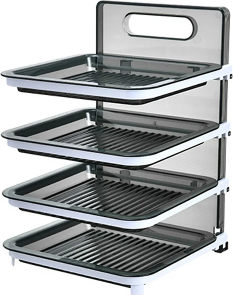 Plateau mural de triage des aliments 4 couches Gris pour Cuisine Moderne
