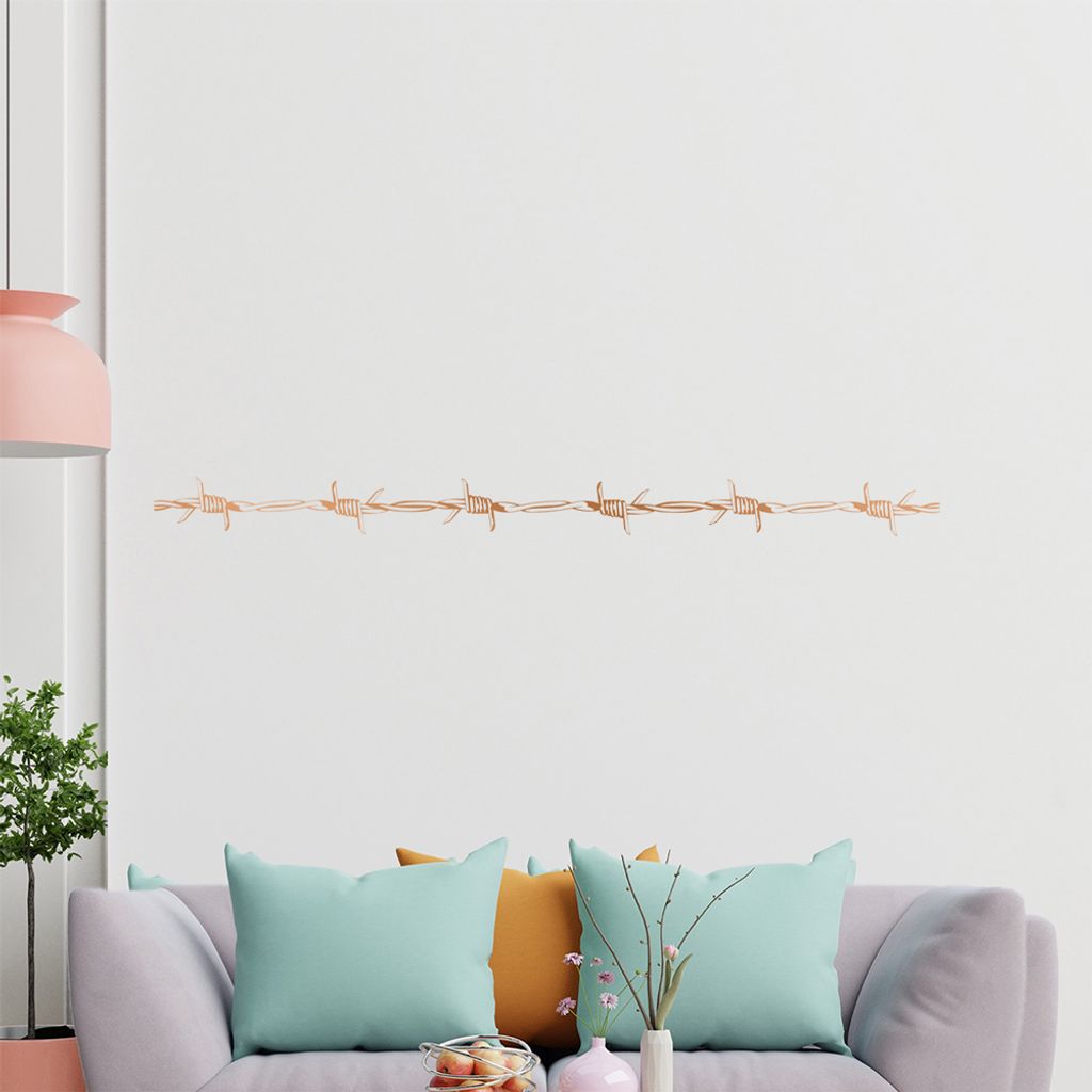KIWISTAR Stacheldraht Wandtattoo in 6 Größen - Wandaufkleber Wall Sticker - Dekoration, Küche, Wohnzimmer, Schlafzimmer, Badezimmer
