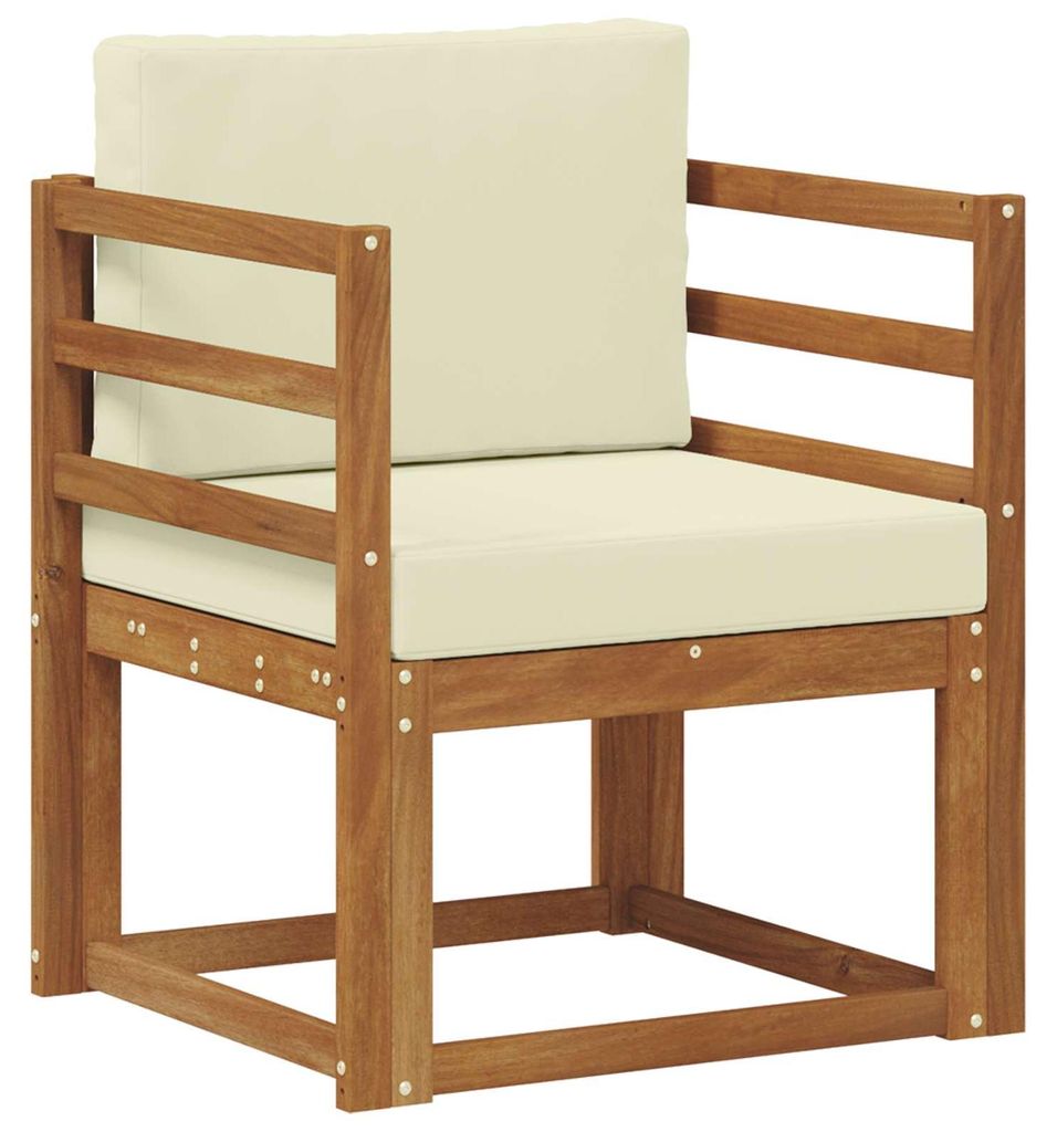 Outdoor-Sofa Massives Akazienholz und Polyester Natur