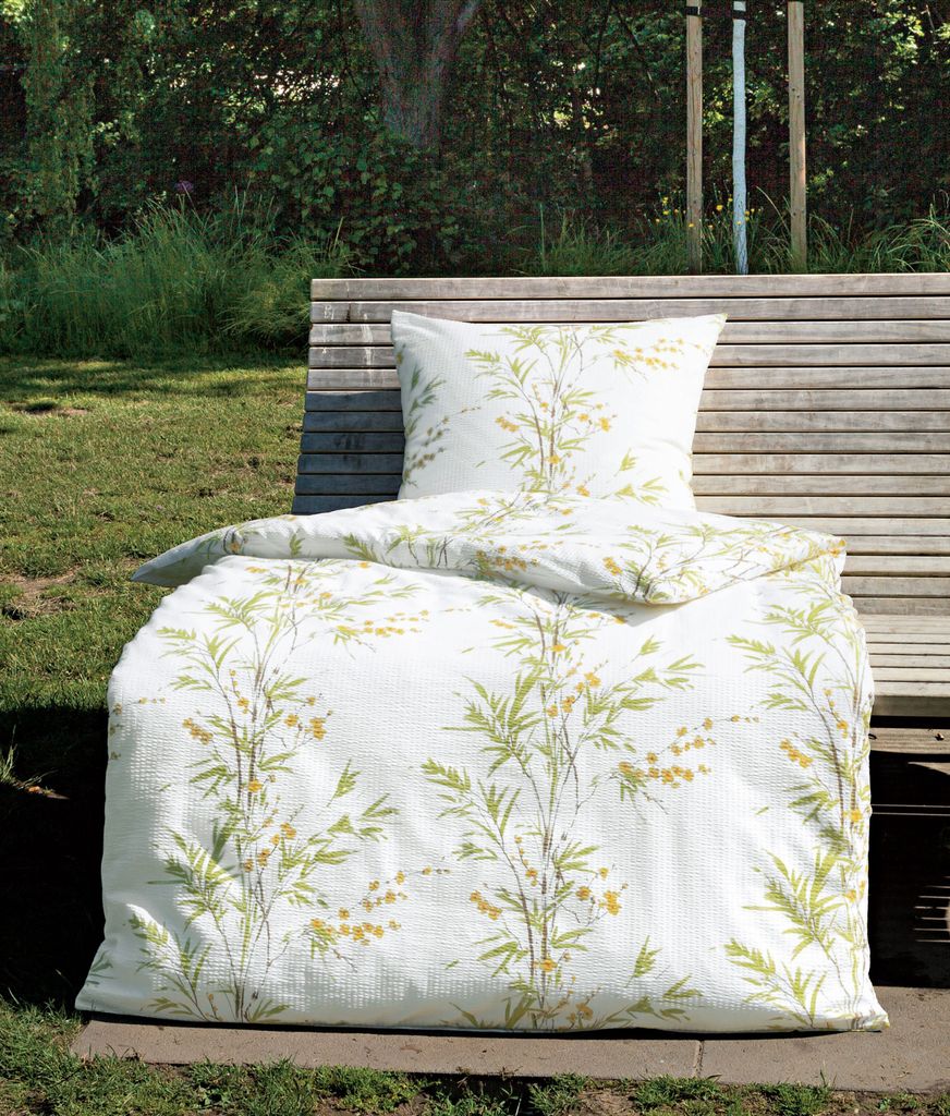 Janine Bettwäsche TANGO Seersucker 155x220 cm, mit 1 Kissen Bettbezug