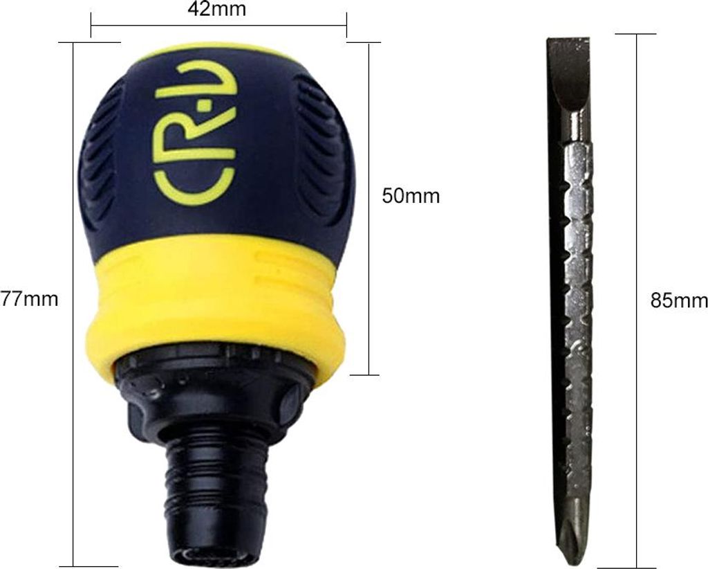 Stubby-Schraubendreher Ratschenschraubendreher Schlitz- und Kreuzschraubendreher Doppelend-Teleskop-Schraubendreher CR-V Multitool für Elektronik ...