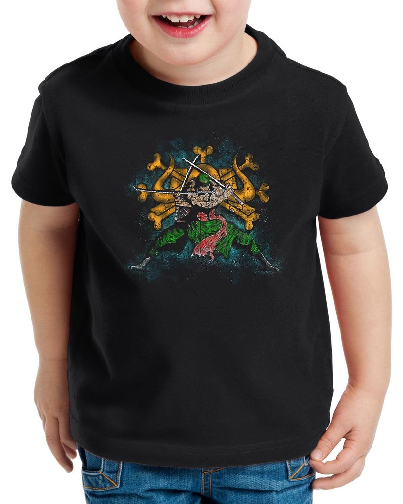 style3 Watercolor Samurai King T-Shirt für Kinder